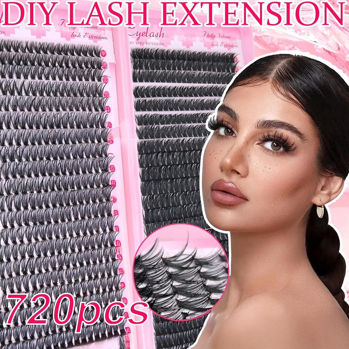 Lash Clusters Eyelash Extensions DIY Natural Curl 40D/80D 720PCS