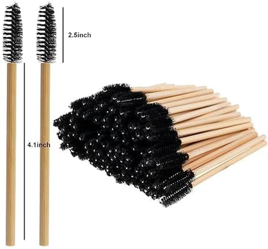 100 PCS Bamboo Eyelash Spoolies (BLACK)